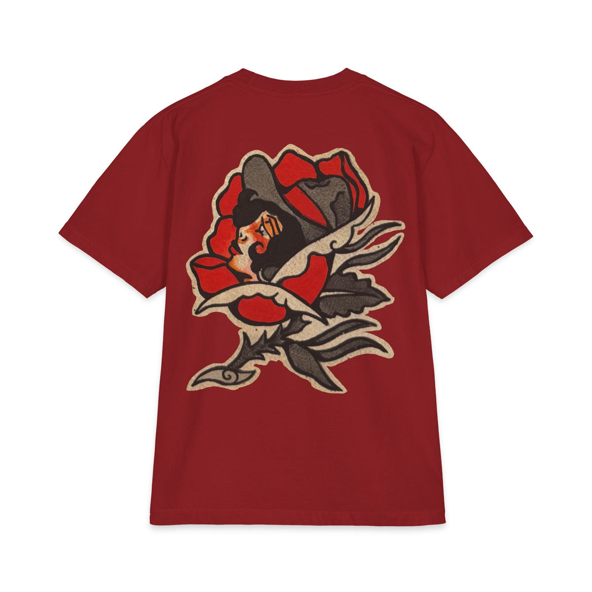 Rose cowgirl No.1 T-Shirt — Vintage Tattoo Back Print