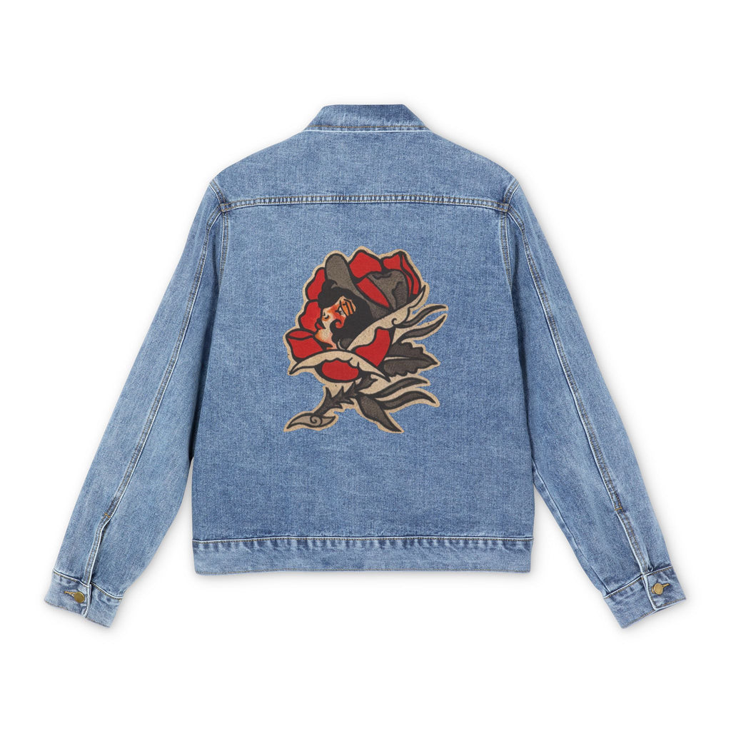 Lady Rose Denim Jacket — Vintage Rose cowgirl Back Patch