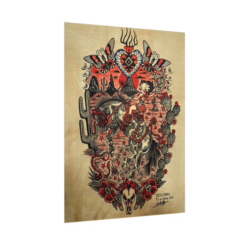 Betty boop hand painted western print