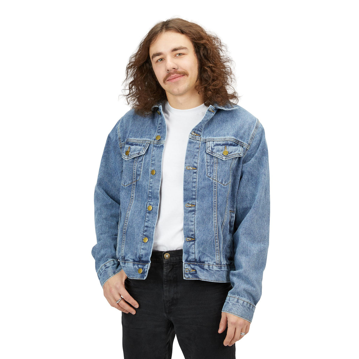Lady Rose Denim Jacket — Vintage Rose cowgirl Back Patch